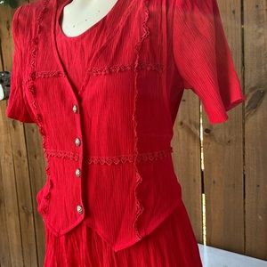 Vintage Miss Dorby red dress size 12.